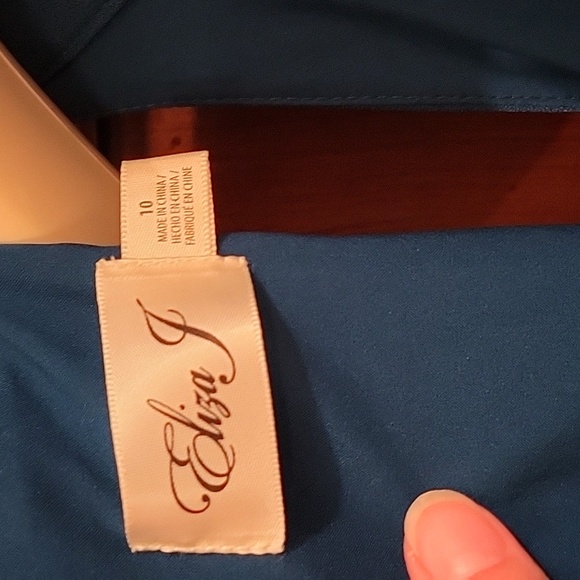 ELIZA J | Women's Halter Sheath Midi Dress with Side Ruffle Dark Teal - size 10 - Picture 11 of 13